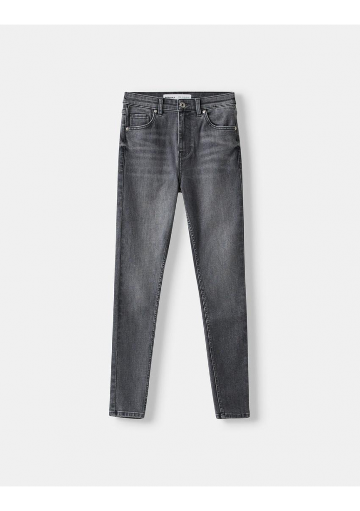 Bershka Jeansy skinny z bardzo wysokim stanem