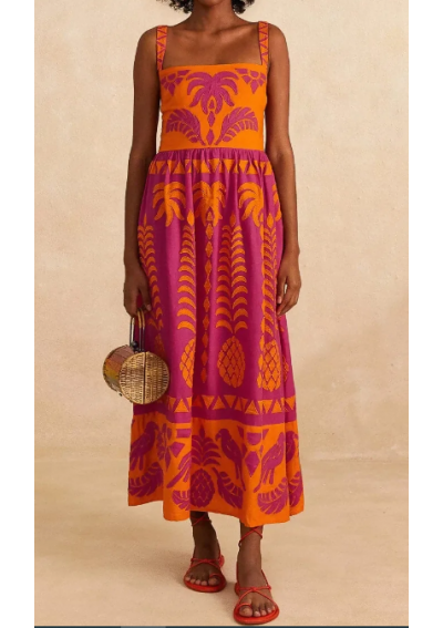 Farm Rio MIXED ROMANTIC GARDEN MINI DRESS - Długa sukienka