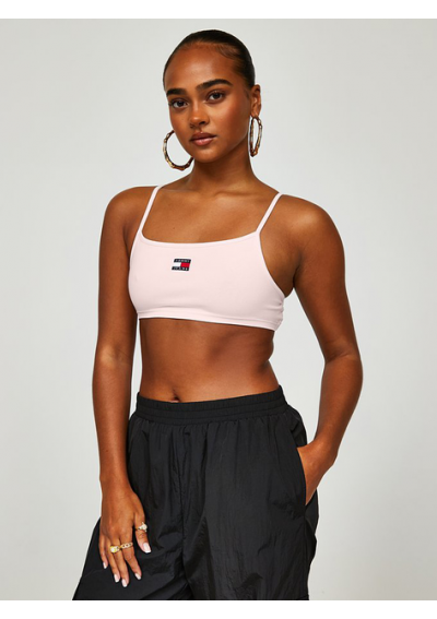 Tommy Hilfiger Top z haftowanym logo marki i krótkim tyłem