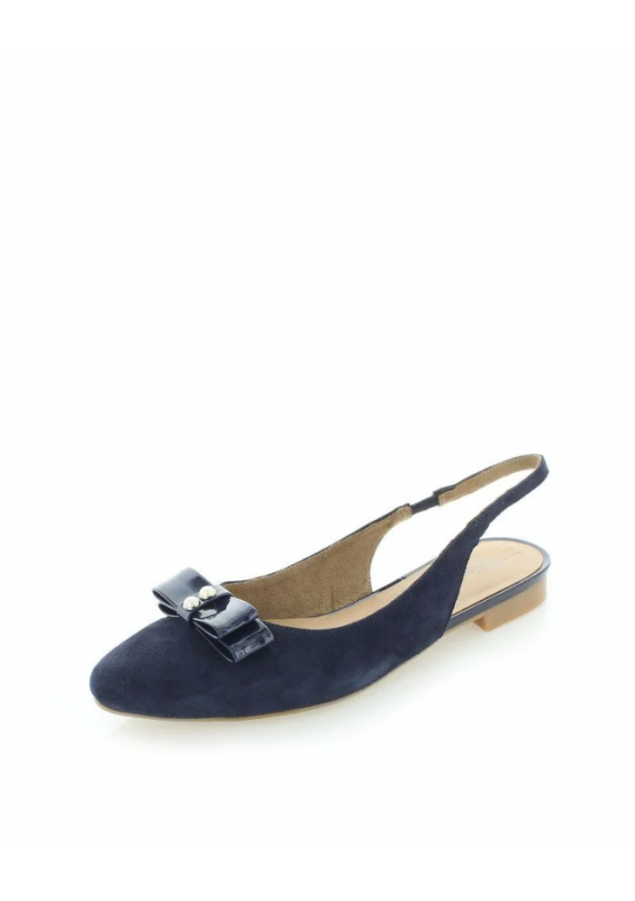 Tamaris Ciemnoniebieskie skórzane balerinki 29410