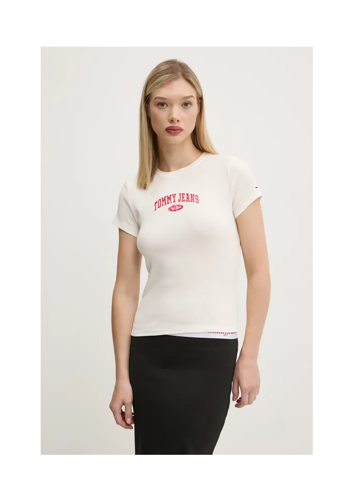 Tommy Jeans t-shirt bawełniany biały DW0DW19435