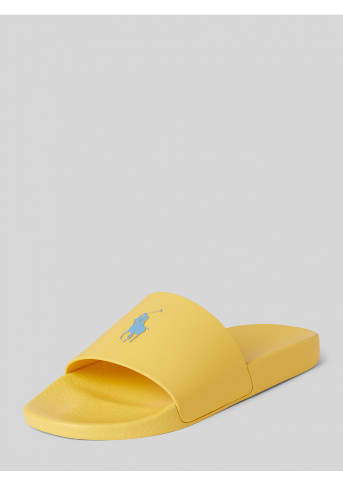 Polo Ralph Lauren Klapki z wytłoczonym logo - żółty