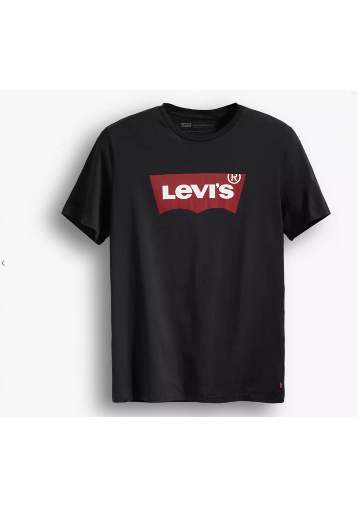 Levi's T-shirt z bawełny z nadrukiem z logo - czarny