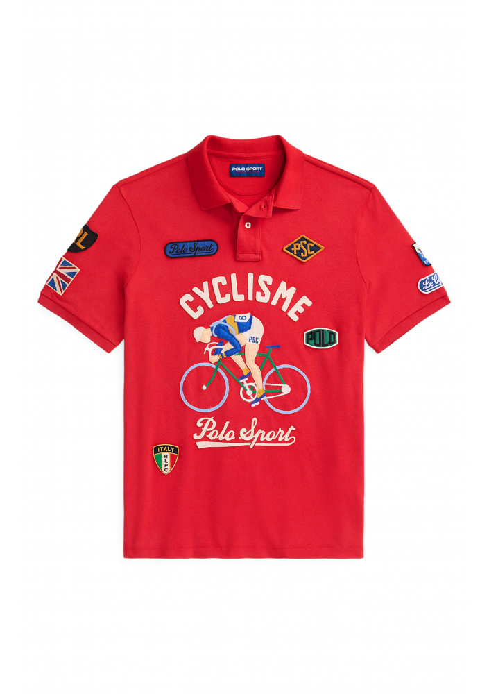 Polo Ralph Lauren Czerwona koszulka polo z naszywkami
