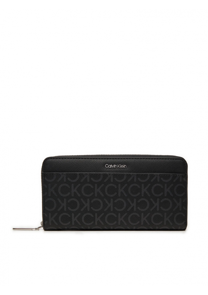 Calvin Klein Duży Portfel Damski Ck Must Lg Zip K60K612672 Czarny