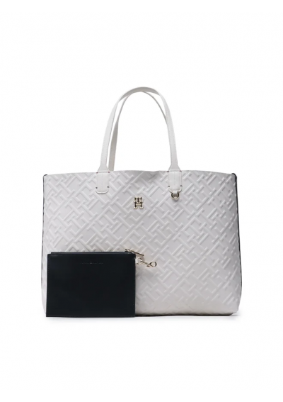 Tommy Hilfiger Torebka Iconic Tommy Tote Mono AW0AW14768 Biały