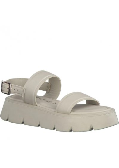 Tamaris sandały casualowe z odsłoniętymi palcami w kolorze kości słoniowej