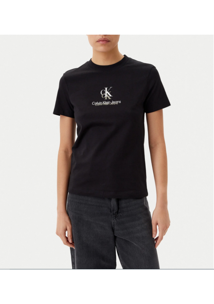 Calvin Klein Jeans T-Shirt Shadow Graphic J20J225545 Czarny Regular Fit