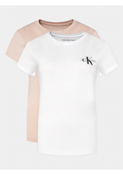 Calvin Klein Zestaw 2 koszulek J20J219734 Różowy Slim Fit