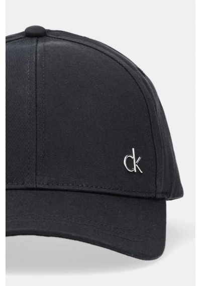 Calvin Klein czapka z daszkiem bawełniana kolor czarny z aplikacją K60K613102