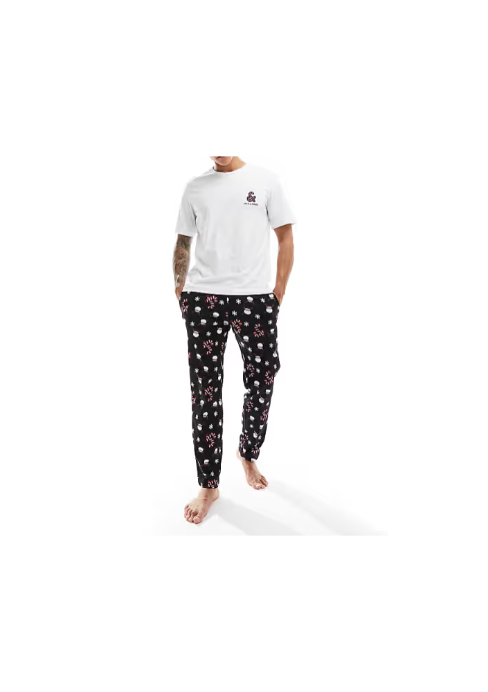 Jack & Jones piżama w kolorze białym i czarnym