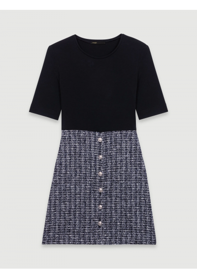 MAJE Sukienka tweedowa