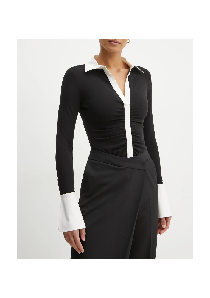 Karl Lagerfeld bluzka damska kolor czarny wzorzysta A1W17087