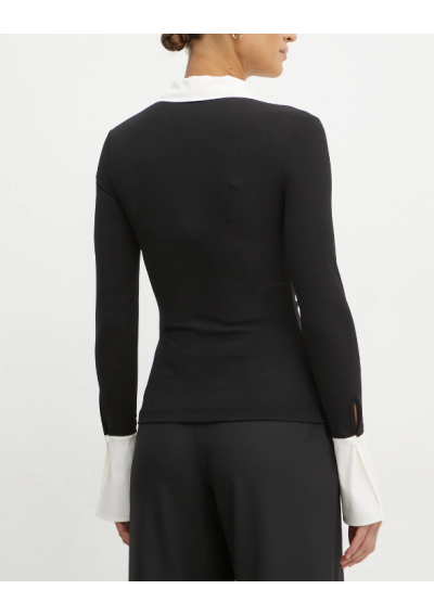 Karl Lagerfeld bluzka damska kolor czarny wzorzysta A1W17087