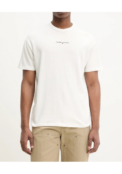 Tommy Jeans t-shirt bawełniany męski kolor biały z aplikacją DM0DM21110