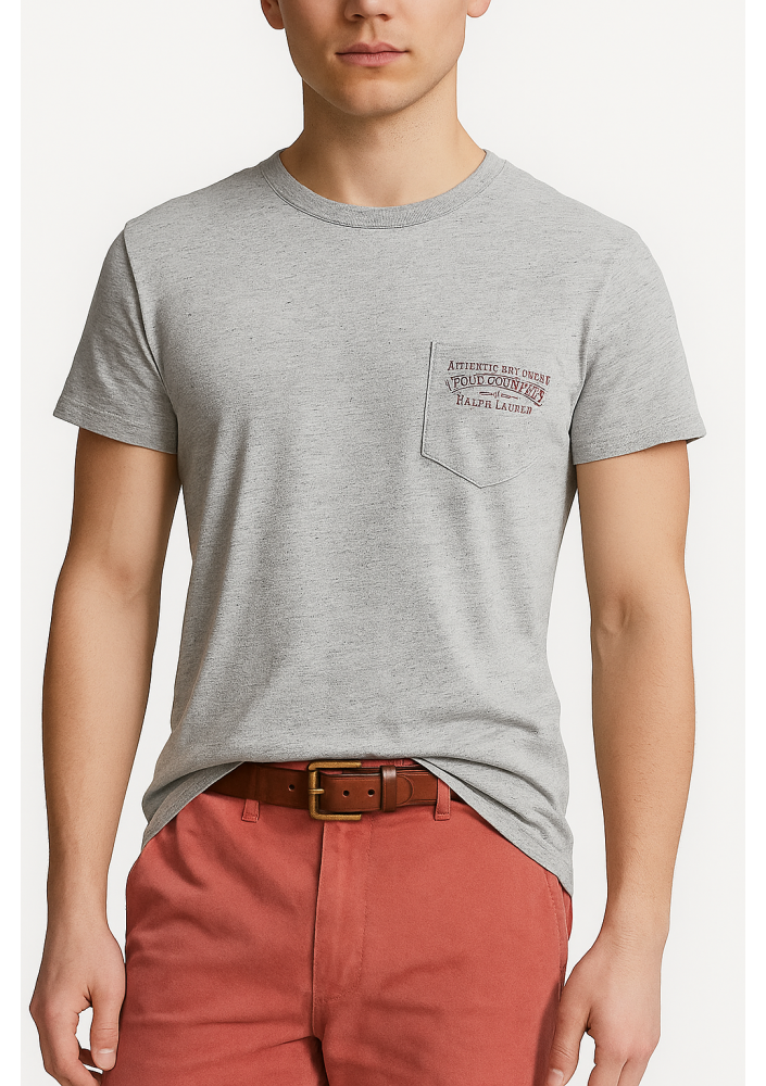 Polo Ralph Lauren Męska Szara Koszulka T-shirt