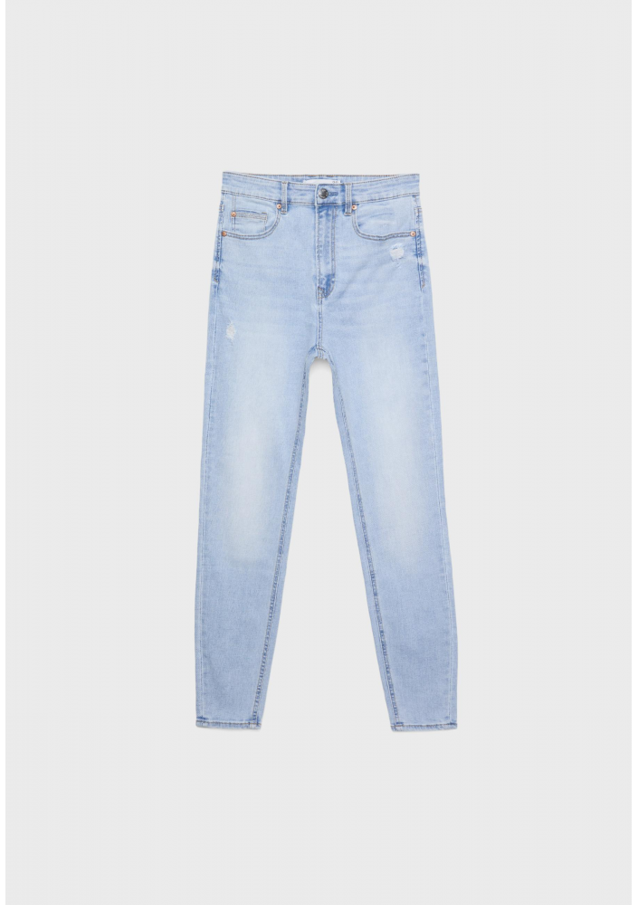 Stradivarius D09 Jeansy skinny super wysoki stan