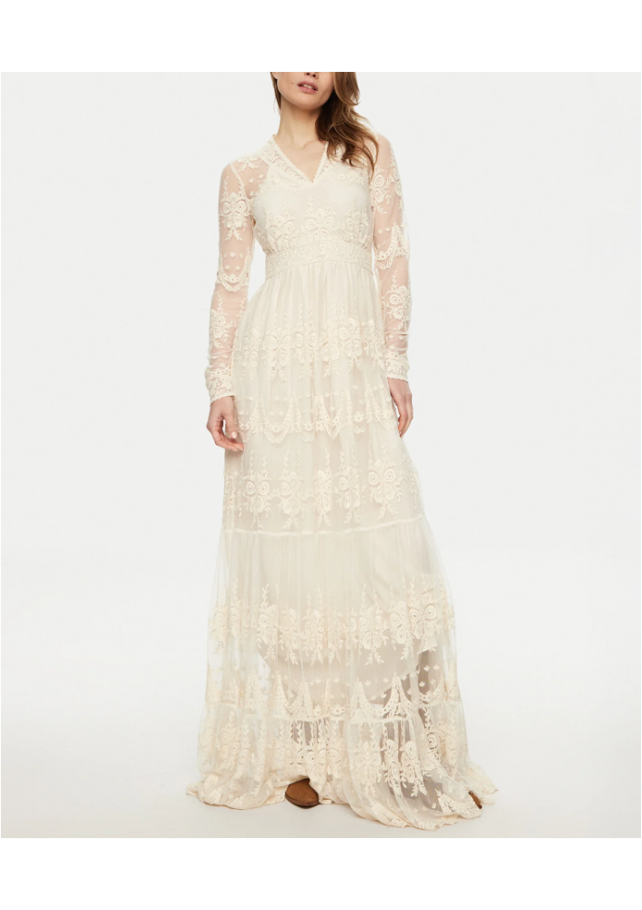 YAS Sukienka wieczorowa Seloise 26015997 Biały Regular Fit