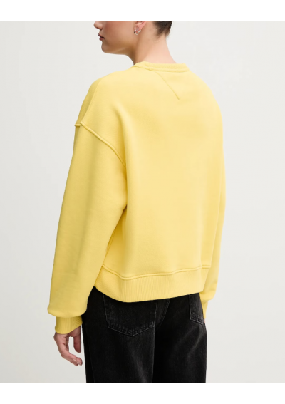 Tommy Jeans bluza bawełniana damska kolor żółty gładka DW0DW19408