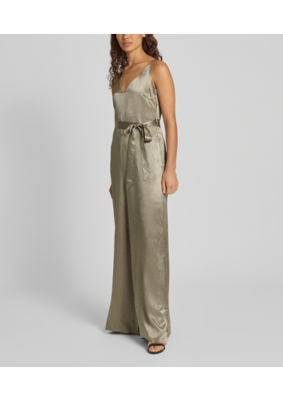 Selected Femme Kombinezon z wiązanym paskiem model ‘SELENE’ - oliwkowy