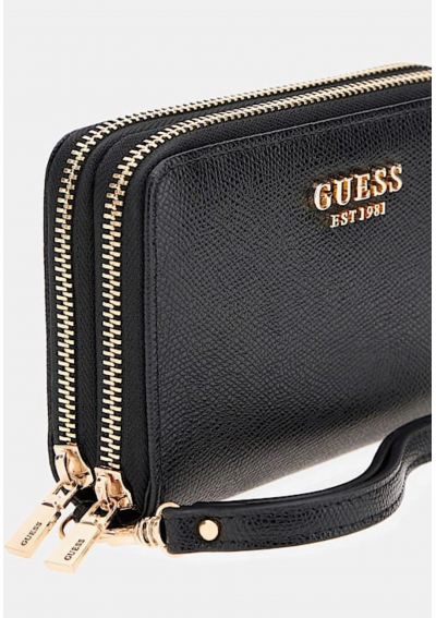 GUESS AMORETTE PORTFEL Z PODWÓJNYM ZAMKIEM BG7898164 CZARNY