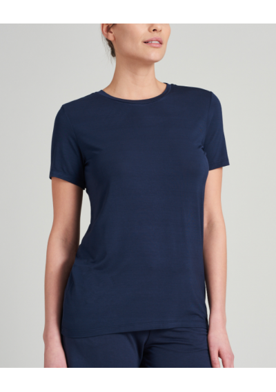 SCHIESSER Koszula z krótkim rękawem modal niebieski