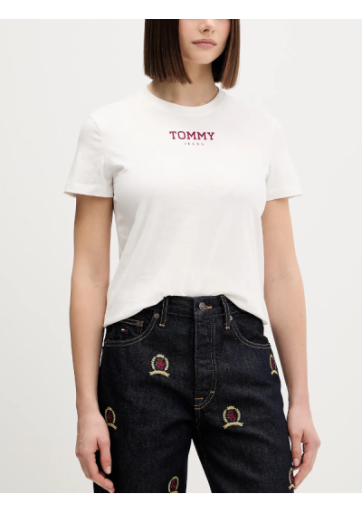 Tommy Jeans t-shirt bawełniany damski kolor biały DW0DW21842