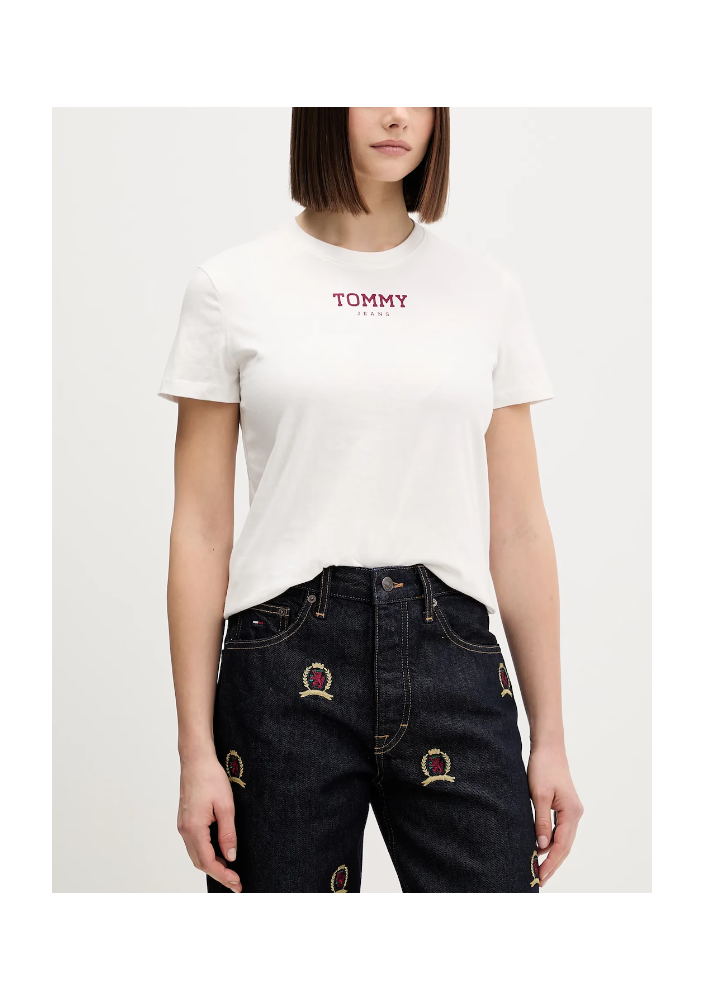 Tommy Jeans t-shirt bawełniany damski kolor biały DW0DW21842