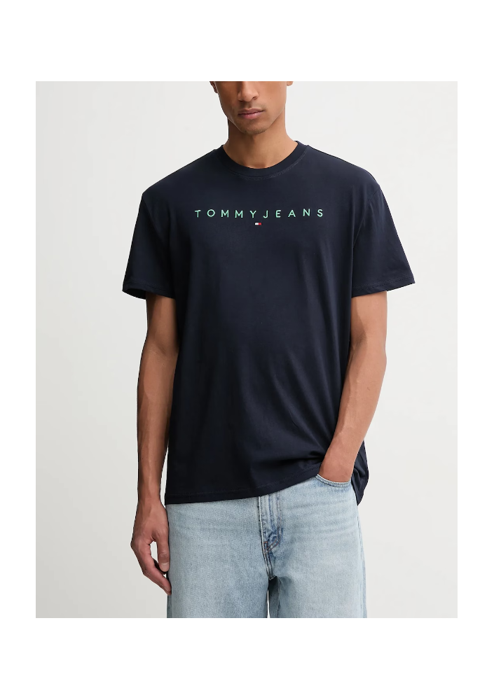 Tommy Jeans t-shirt bawełniany męski kolor granatowy z aplikacją DM0DM20744