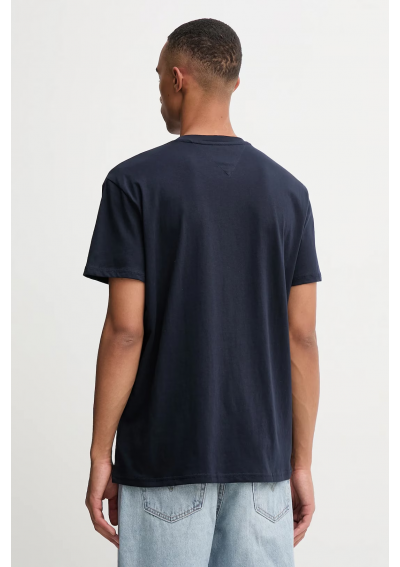 Tommy Jeans t-shirt bawełniany męski kolor granatowy z aplikacją DM0DM20744