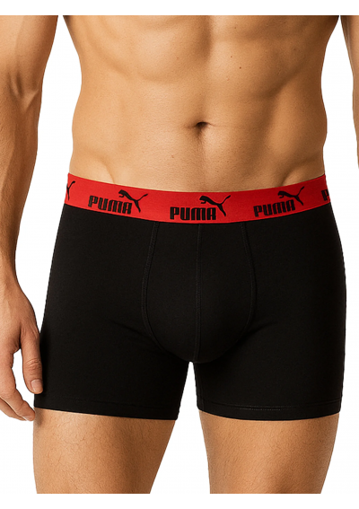 Puma Bokserki Męskie Black/Anthra Bawełna 3 Pak