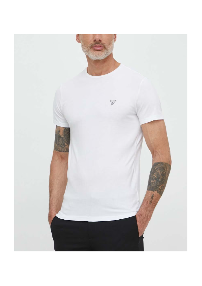 Guess t-shirt CALEB męski kolor biały gładki U97M00 KCD31