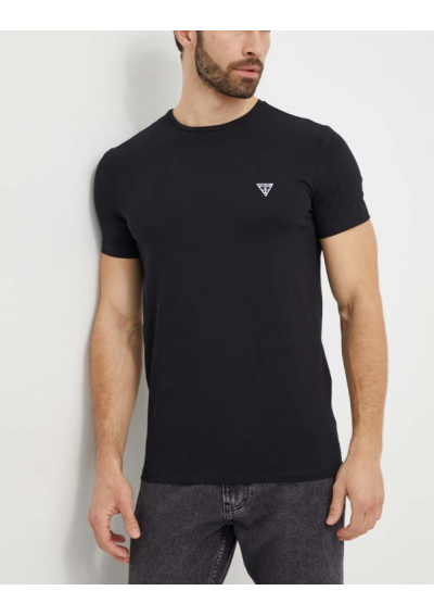Guess t-shirt CALEB męski kolor czarny gładki U97M00 KCD31