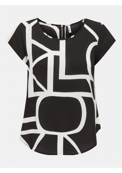 ONLY Bluzka Vic 15161116 Czarny Regular Fit