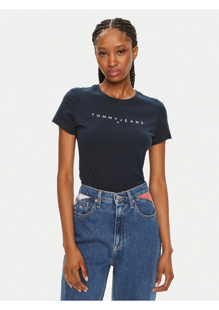 Tommy Jeans t-shirt bawełniany damski kolor granatowy DW0DW18398