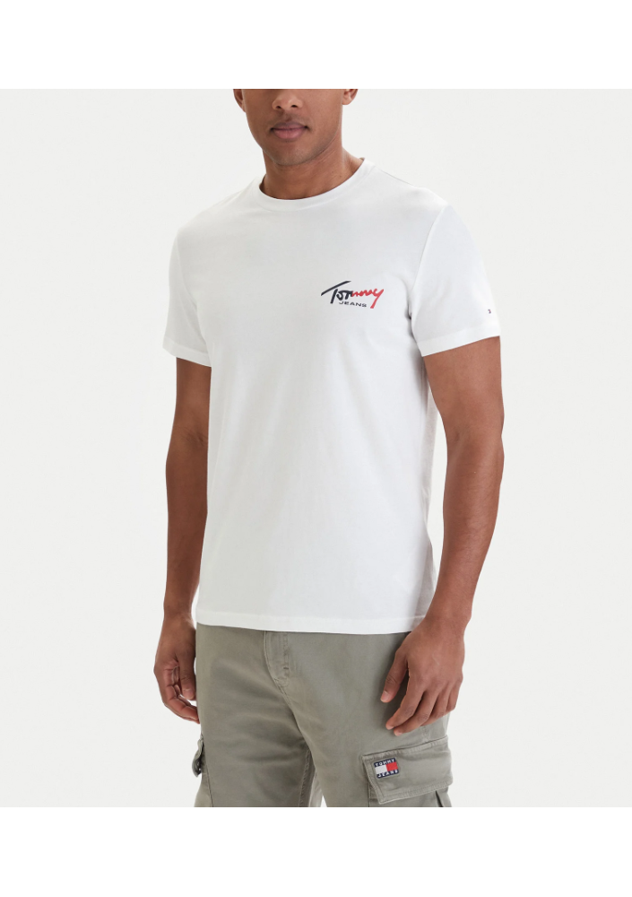 Tommy Jeans T-Shirt DM0DM22538 Biały Slim Fit