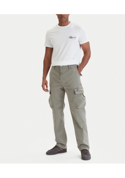 Tommy Jeans T-Shirt DM0DM22538 Biały Slim Fit