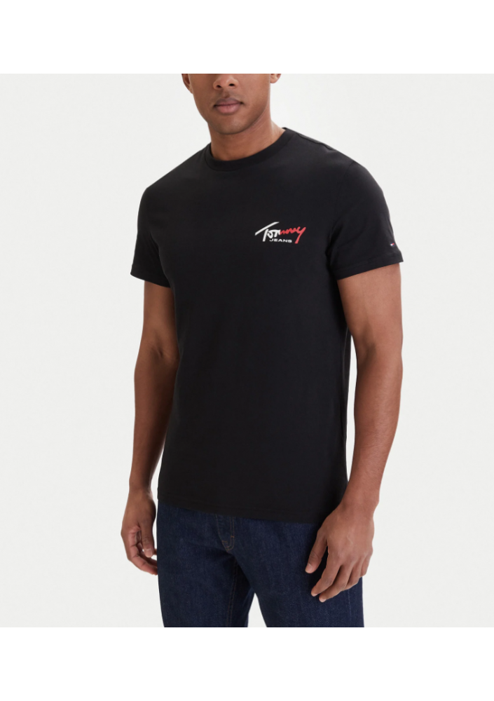 Tommy Jeans T-Shirt DM0DM22538 Czarny Slim Fit