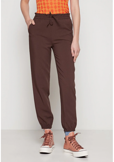 ONLY Damskie spodnie materiałowe brązowe