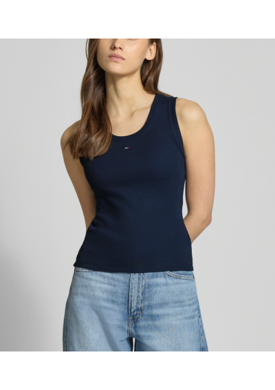 Tommy Jeans Top Essential DW0DW20673 Granatowy Slim Fit