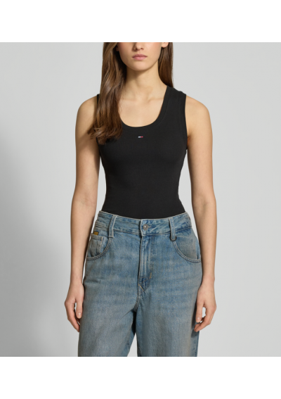 Tommy Jeans Top Essential DW0DW20673 Czarny Slim Fit