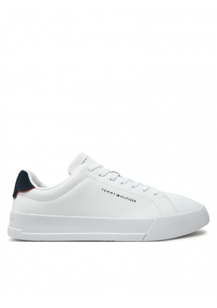 Tommy Hilfiger Sneakersy Th Court Lth Detail Ess FM0FM05367 Biały