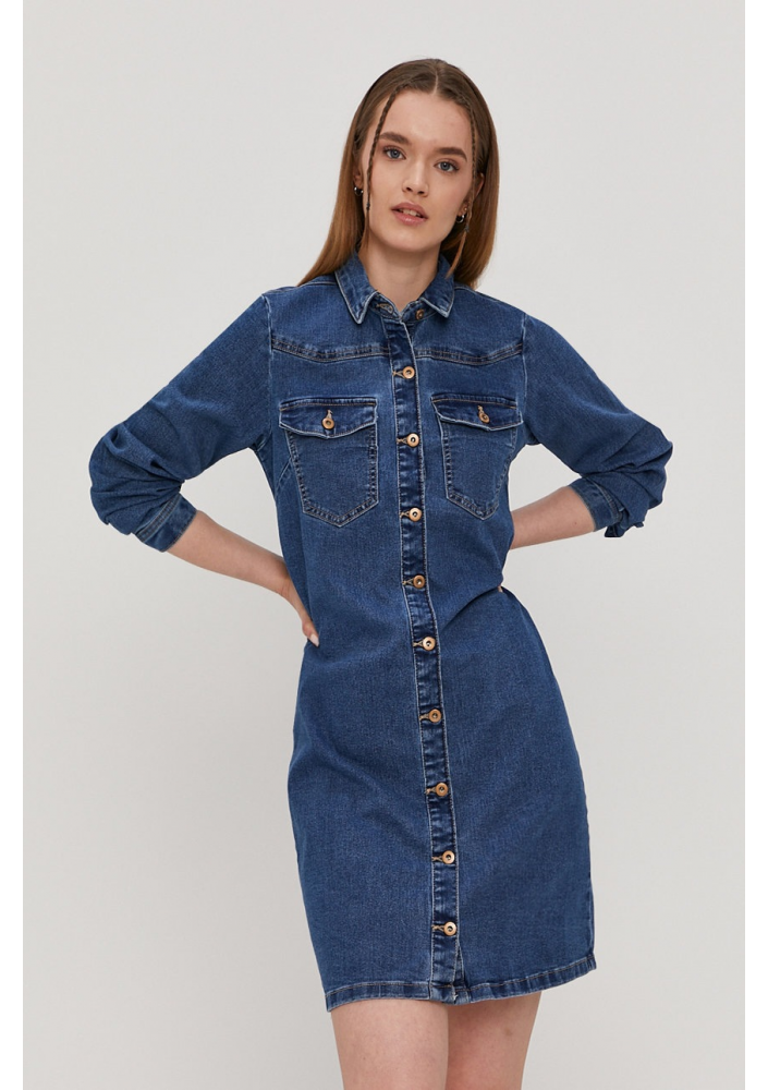 Pieces Sukienka jeansowa mini prosta