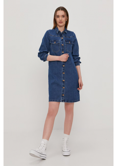 Pieces Sukienka jeansowa mini prosta