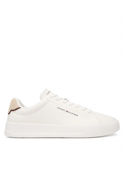Tommy Hilfiger Sneakersy Th Court Lth Detail Ess FM0FM05367 Biały