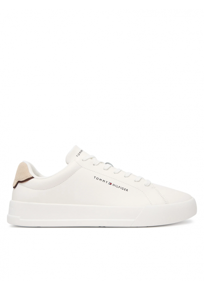Tommy Hilfiger Sneakersy Th Court Lth Detail Ess FM0FM05367 Biały