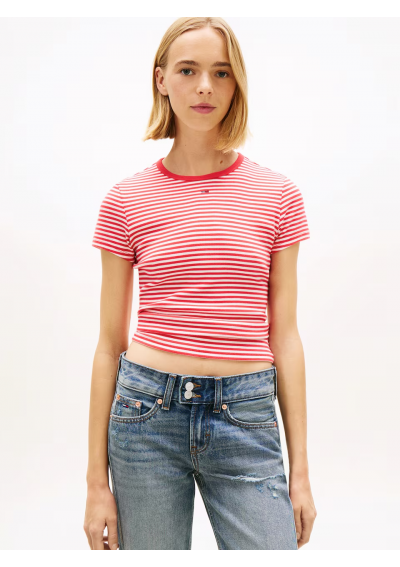 Tommy Jeans Koszulka 'ESSENTIAL' w kolorze Czerwony
