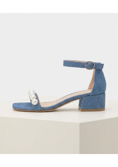 STUART WEITZMAN Nudist June Pearls Seashell sandały