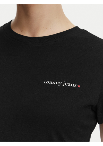Tommy Jeans T-Shirt Ess Logo DW0DW23479 Czarny Slim Fit