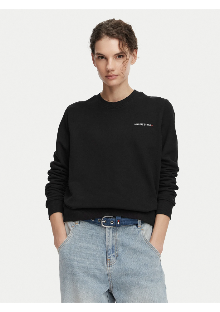 Tommy Jeans Bluza Ess Logo DW0DW22829 Czarny Regular Fit